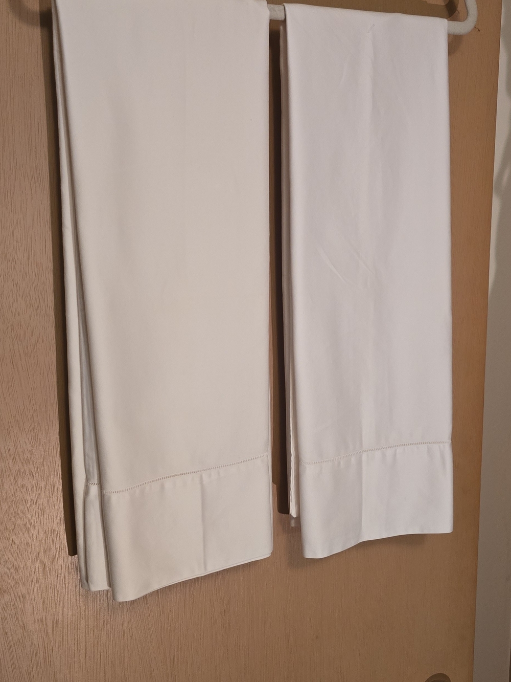 Vintage SFERRA White Hemstitch Cotton Pillowcases Made In Italy